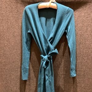 Diane Von Furstenburg Teal Cashmere Wrap Dress GUC